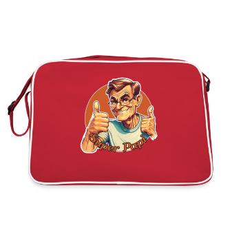 Super papi ! - Sac Retro - rouge/blanc - Dos