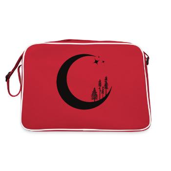 Celestial Moon pines tree - Retro Bag - red/white - Back