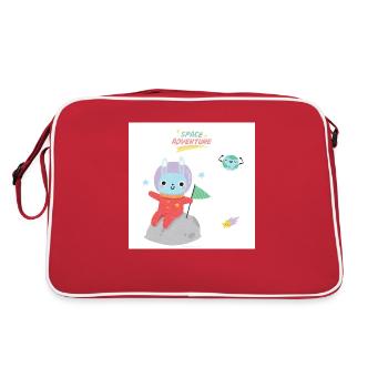 Space - Retro Tasche - Rot/Weiß - Hinten