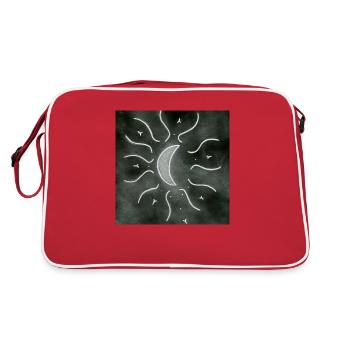 Luna Mandala grey - Retro Bag - red/white - Back
