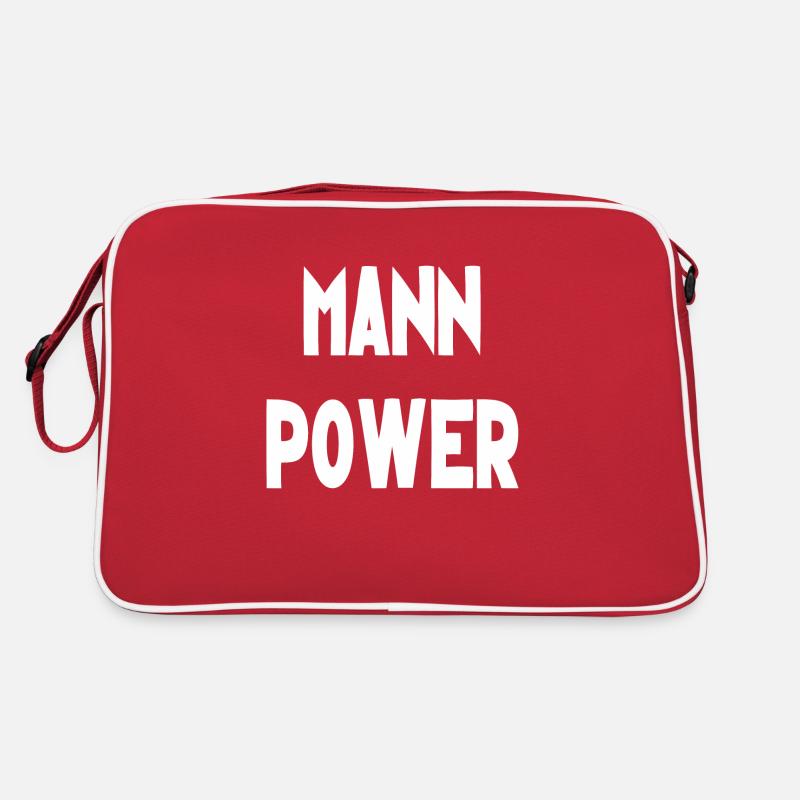 mannpower - Retro Tasche - Rot/Weiß