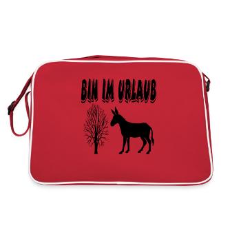 Esel - Retro Tasche - Rot/Weiß - Hinten