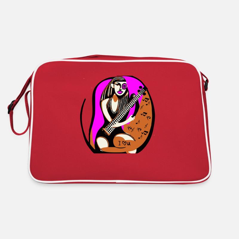 Musik Mädchen Retro Tasche