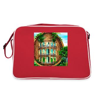 Abstract columns in natural surroundings - Retro Bag - red/white - Back