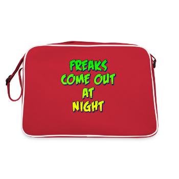 Freaks kommen nachts raus - Retro Tasche - Rot/Weiß - Hinten