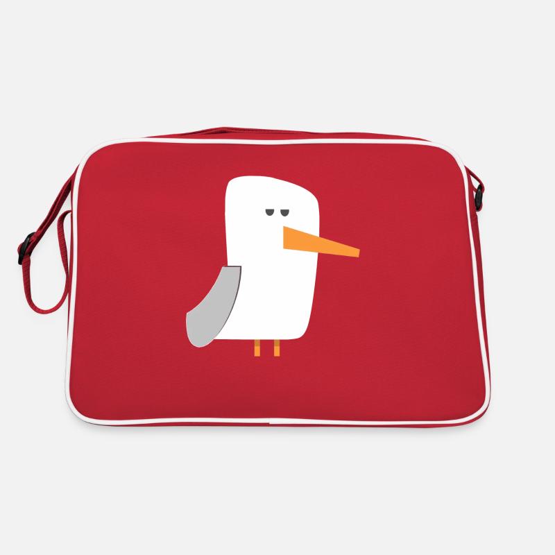 Möwe - Retro Tasche - Rot/Weiß