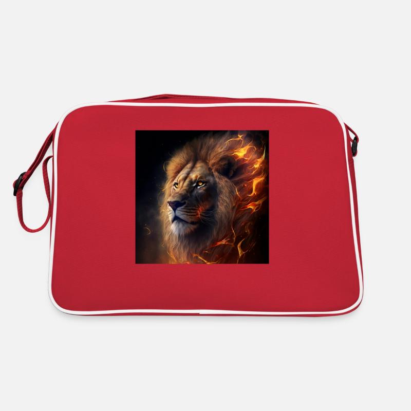 Flammender Löwe Retro Tasche