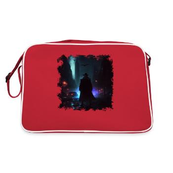 Dark protector in the city with neon light - Retro Bag - red/white - Back