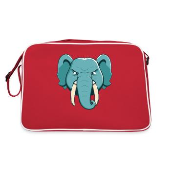 Elefant - Retro Tasche - Rot/Weiß - Hinten