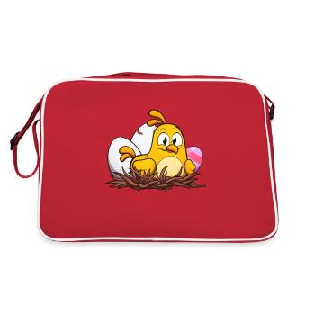 Mignon petit poussin de Pâques dans le nid - Sac Retro - rouge/blanc - Dos