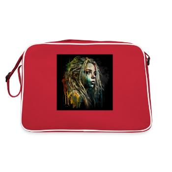 Visage femme dreadlocks n°4 - Sac Retro - rouge/blanc - Dos