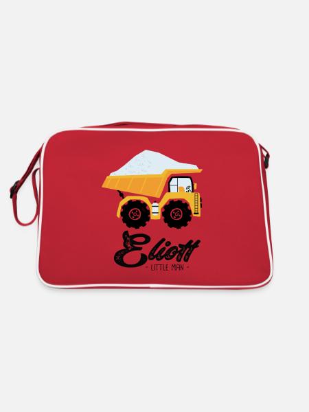 Eliott prenom eliott avec camion - Sac Retro - rouge/blanc - Dos