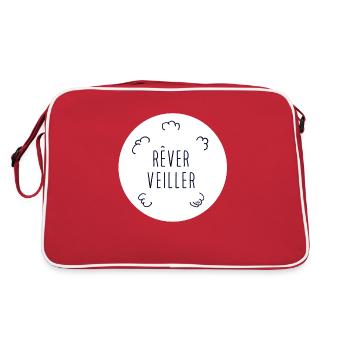 Rêver veiller sur fond blanc rond - Sac Retro - rouge/blanc - Dos