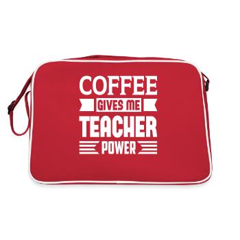 Coffee Gives Me Teacher Power - Retro Bag - red/white - Back