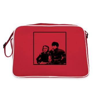 Paarporträt Anjesenamon und Tutanchamun - Retro Tasche - Rot/Weiß - Hinten