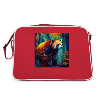 Cute Red Panda - Retro Bag - red/white - Back