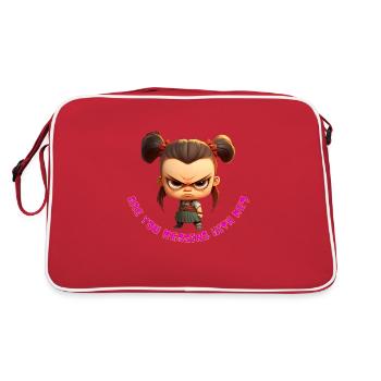 are you messing with me? - Retro Tasche - Rot/Weiß - Hinten