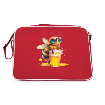 Cool bee apprécie sa bière - Sac Retro - rouge/blanc - Dos