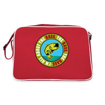 Fishing - I'm all about the Bass - Retro Bag - red/white - Back