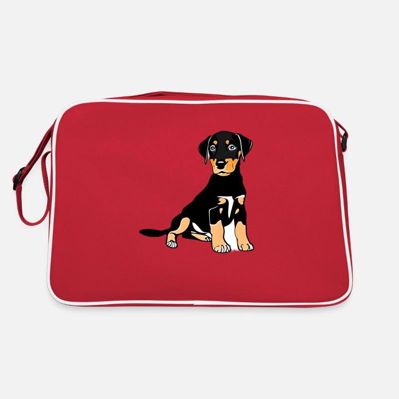 Dobermannwelpe Hund Dobermann Dobermanntrainer Retro Tasche