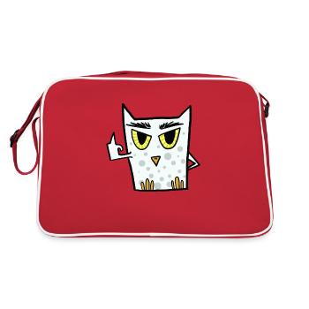 Fuck you owl montre un doigt d’honneur - Sac Retro - rouge/blanc - Dos