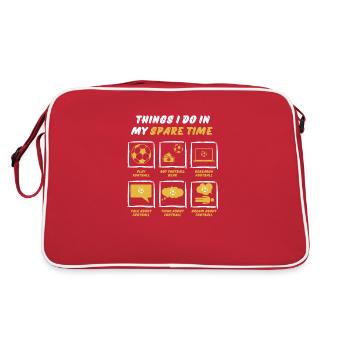 FOOTBALL IN SPARE TIME - Retro Bag - red/white - Back