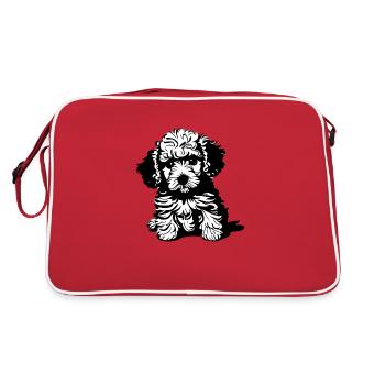 Caniche Chien Propriétaire Chien Chiot Chien Amour Caniche Chiot - Sac Retro - rouge/blanc - Dos