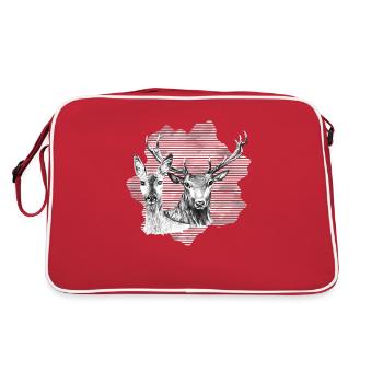 Cerfs et biche - Sac Retro - rouge/blanc - Dos