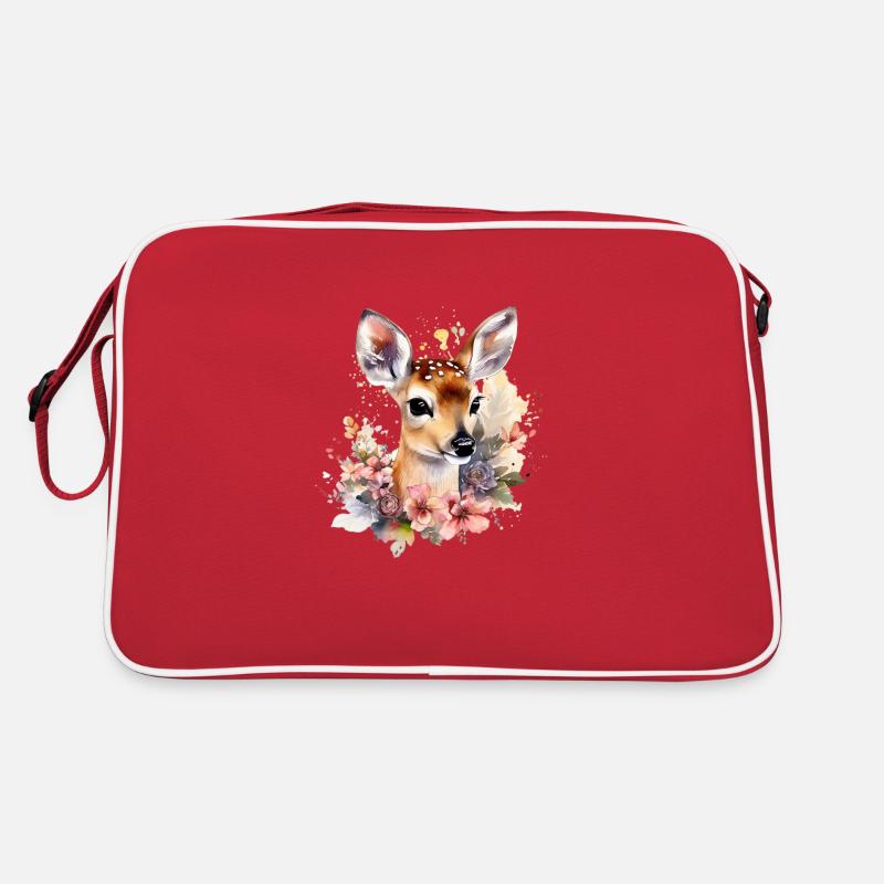 Cerf fleuri Sac Retro