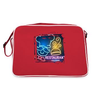 été plage plage rétro mer néon lumière eng - Sac Retro - rouge/blanc - Dos