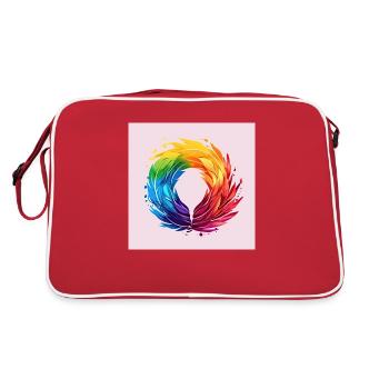 Royauté à plumes: Imprimé coloré LGTBQ + Crown Art - Sac Retro - rouge/blanc - Dos