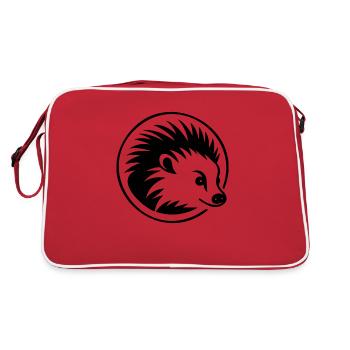 Hedgehog Forest Prickly Animal - Retro Bag - red/white - Back
