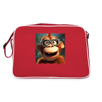 Funny monkey - Retro Bag - red/white - Back