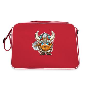 The Eternal Warrior: Cartoon Viking Harald - Retro Bag - red/white - Back