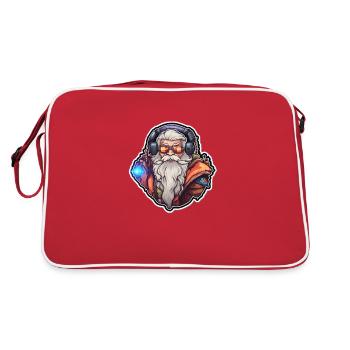 Old man gambling - Retro Bag - red/white - Back