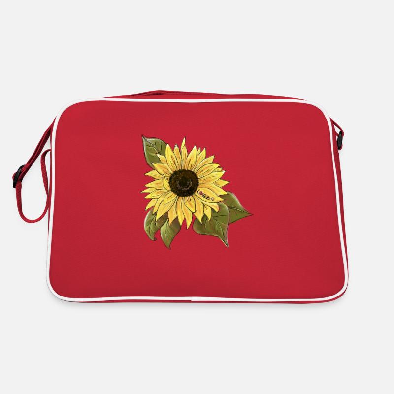 Sonnenblume 🌻 - Retro Tasche - Rot/Weiß