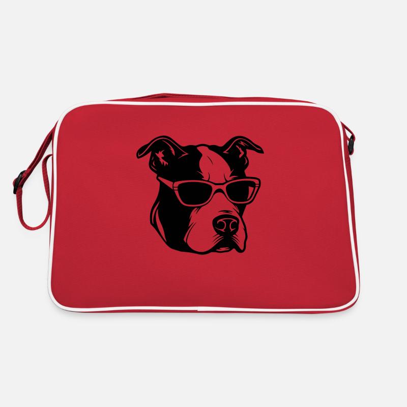 Pitbull - Retro Tasche - Rot/Weiß