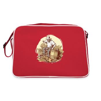 Les vendanges à l'ancienne n°2 - Sac Retro - rouge/blanc - Dos