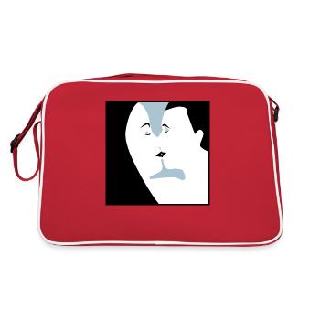 Küssen - Retro Tasche - Rot/Weiß - Hinten