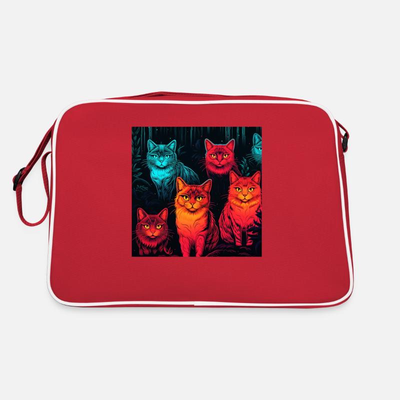 Pattern de chats style néon fluo Sac Retro