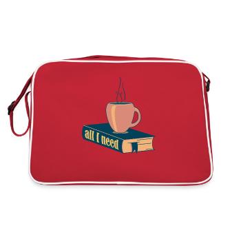 Boisson chaude avec livre « tout ce dont j’ai besoin » - Sac Retro - rouge/blanc - Dos