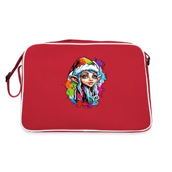 Diablotin / Nain / Fée / Noël / Elfe - Sac Retro - rouge/blanc - Dos