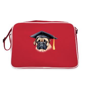 Bachelor Dogs Bulldog Studies High School Graduation - Sac Retro - rouge/blanc - Dos