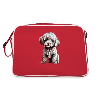 Caniche Chien Propriétaire Chien Chiot Chien Amour Caniche Chiot - Sac Retro - rouge/blanc - Dos