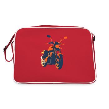 Moto Moto Motocross Moto Fan - Sac Retro - rouge/blanc - Dos