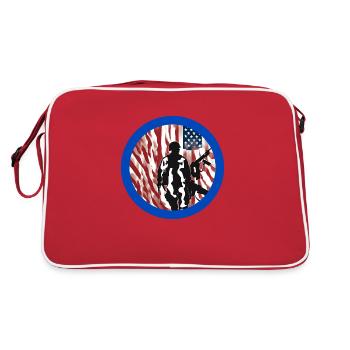 Veterans,veteran,armistice,us army,navy, - Retro Bag - red/white - Back