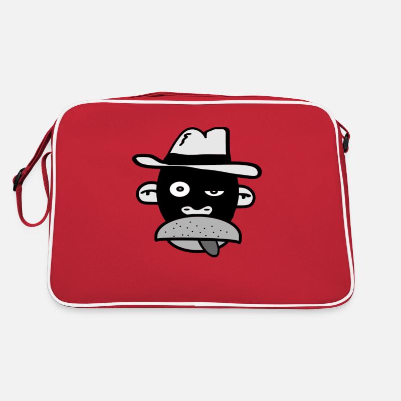 monkey gangster - Retro Tasche - Rot/Weiß