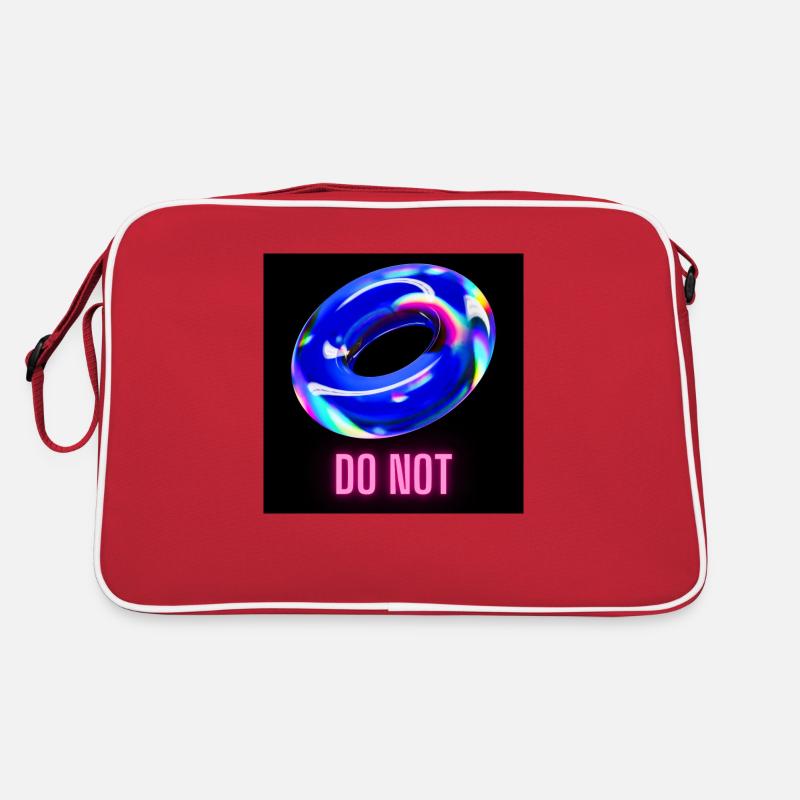Do Not - leckerer blauer Donut - Retro Tasche - Rot/Weiß