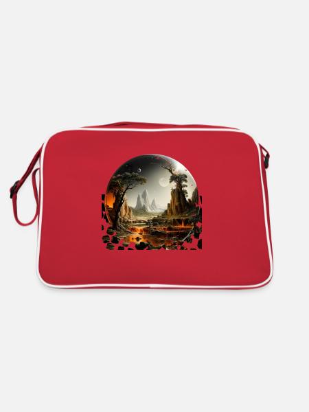 Humanity's dream of exploring distant worlds - Retro Bag - red/white - Back