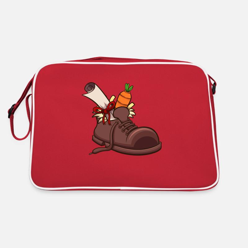 Schuh-Einstellung - Retro Tasche - Rot/Weiß